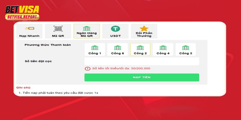 Thực hiện quy trình qua ngân hàng với mã QR